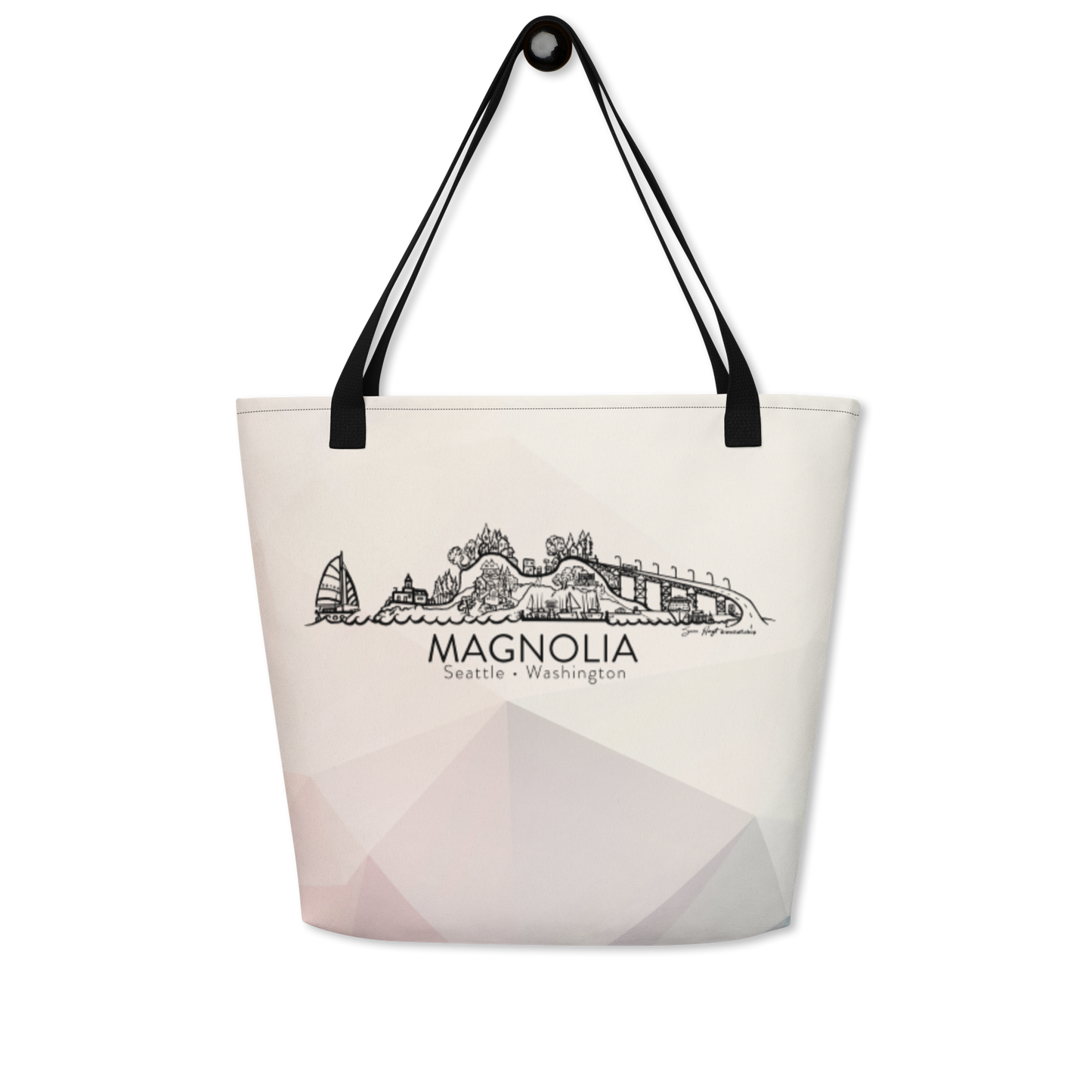 Magnolia Neighborhood Large Tote Bag